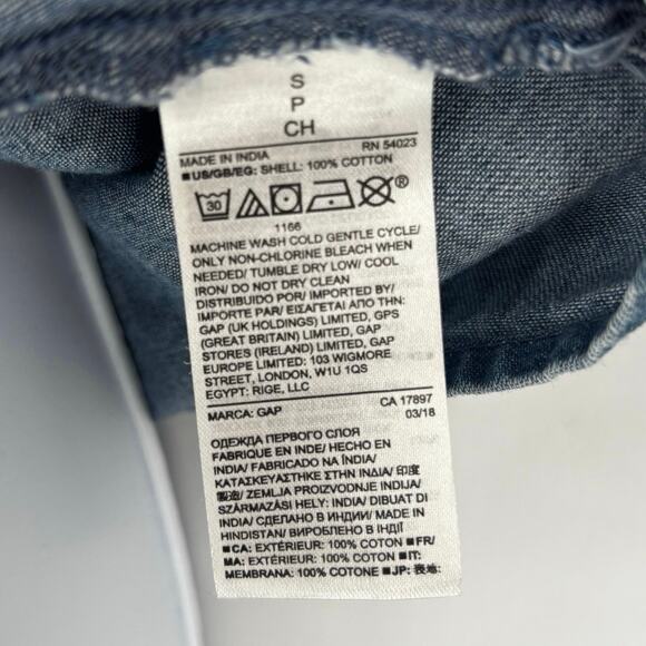 Gap Ruffle Denim One Shoulder Top Size S - Picture 5 of 5